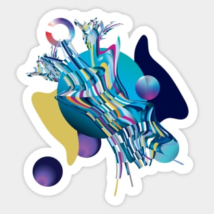 Undiscovered planet, planet X abstract illustration Sticker